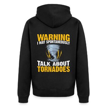 Sturm Meteorologe Tornado Twister Zitat - Unisex Premium Bio Zip Hoodie - Schwarz - Hinten - Nico (187cm)
