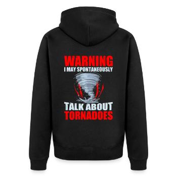 Sturm Meteorologe Tornado Twister Zitat - Unisex Premium Bio Zip Hoodie - Schwarz - Hinten - Nico (187cm)