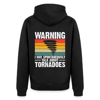 Sturm Meteorologe Tornado Twister Zitat - Unisex Premium Bio Zip Hoodie - Schwarz - Hinten - Nico (187cm)