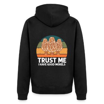 Morel Mushroom Hunting Nicht Alle Wanderer - Unisex Premium Bio Zip Hoodie - Schwarz - Hinten - Nico (187cm)