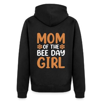 Mama Of The Bee Day Girl Bee Birthday Party Theme - Unisex Premium Organic Zip Hoodie - black - Back - Nico (187cm)