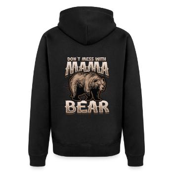 Don't mess with Mama Bear - Unisex Premium Organic Zip Hoodie - black - Back - Nico (187cm)