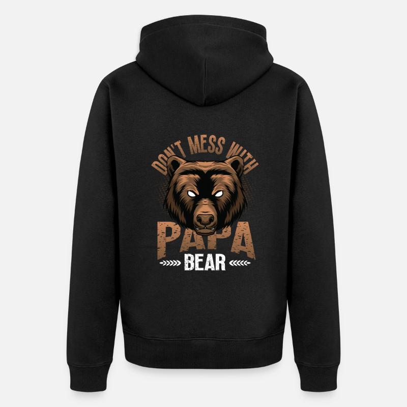 Ne plaisante pas avec papa - Veste à capuche bio Premium Unisexe - noir