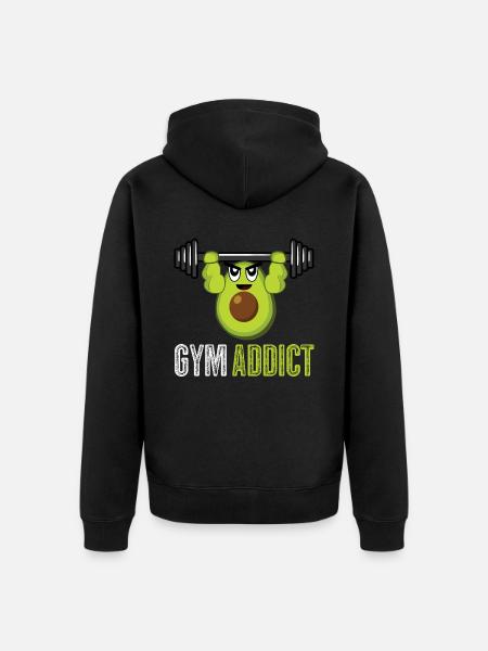 Bodybuilder Gym Fitness Strongman - Unisex Premium Organic Zip Hoodie - black