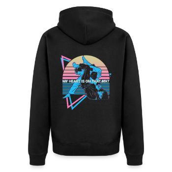 Jiu Jitsu BJJ Rétro - Veste à capuche bio Premium Unisexe - noir - Dos - Nico (187cm)