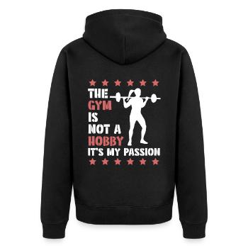 Fitness Sport Gym - Veste à capuche bio Premium Unisexe - noir - Dos - Nico (187cm)