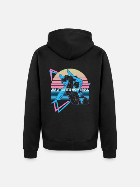 Funny Jiu Jitsu Retro - Unisex Premium Organic Zip Hoodie - black