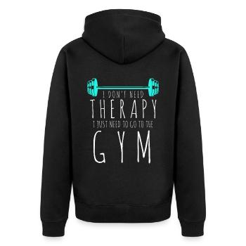 Fitness Sport Gym Entraînement Musculation - Veste à capuche bio Premium Unisexe - noir - Dos - Nico (187cm)