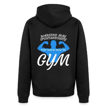 Gym Workout Musculation Fitness Sport - Veste à capuche bio Premium Unisexe - noir - Dos - Nico (187cm)