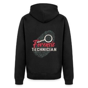 Forensic Science Forensic Technician Criminology - Unisex Premium Organic Zip Hoodie - black - Back - Nico (187cm)