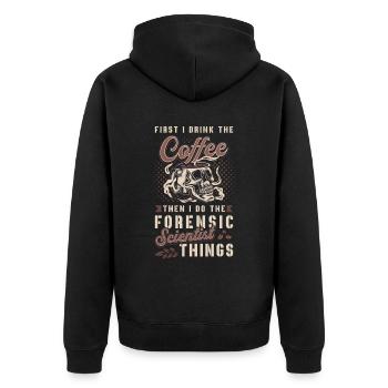 La science médico-légale d’abord je bois le café Autopsie - Veste à capuche bio Premium Unisexe - noir - Dos - Nico (187cm)