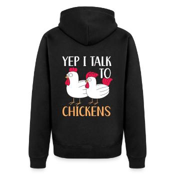 Poulet fermier Poulet Chuchoteur Animal de la ferme - Veste à capuche bio Premium Unisexe - noir - Dos - Nico (187cm)