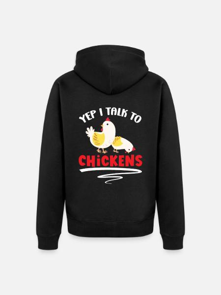 Hühnerbauer Hühnerflüsterer Bauernhoftier - Unisex Premium Bio Zip Hoodie - Schwarz
