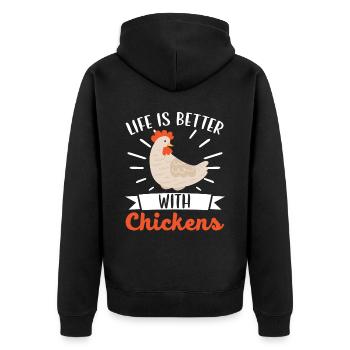 Éleveur de poulet Chuchoteur de poulet Animal de ferme - Veste à capuche bio Premium Unisexe - noir - Dos - Nico (187cm)