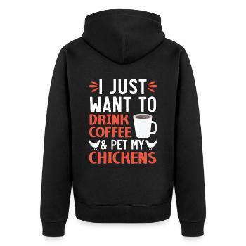 Éleveur de poulet Chuchoteur de poulet Animal de ferme - Veste à capuche bio Premium Unisexe - noir - Dos - Nico (187cm)