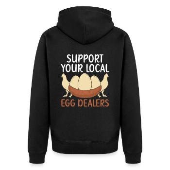 Éleveur de poulet Chuchoteur de poulet Animal de ferme - Veste à capuche bio Premium Unisexe - noir - Dos - Nico (187cm)