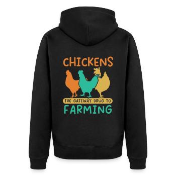 Éleveur de poulet Chuchoteur de poulet Animal de ferme - Veste à capuche bio Premium Unisexe - noir - Dos - Nico (187cm)