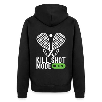 Racquetball Racquetball Player - Unisex Premium Organic Zip Hoodie - black - Back - Nico (187cm)