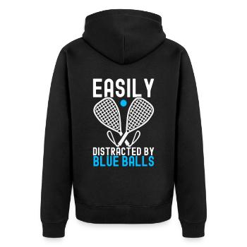 Racquetball Racquetball Player - Unisex Premium Organic Zip Hoodie - black - Back - Nico (187cm)