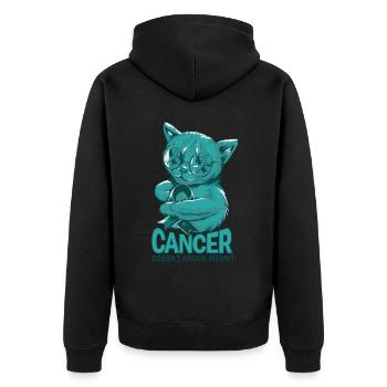 Cancer doesn't hit cervical cancer - Unisex Premium Organic Zip Hoodie - black - Back - Nico (187cm)