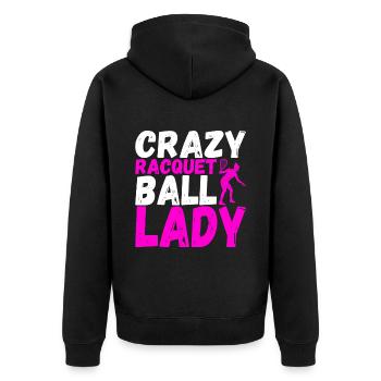 Racquetball Racquetball Player - Unisex Premium Organic Zip Hoodie - black - Back - Nico (187cm)