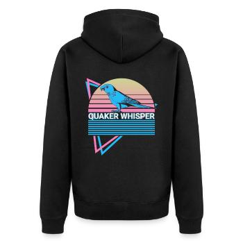 Quaker Whisperer Parrot Rétro - Veste à capuche bio Premium Unisexe - noir - Dos - Nico (187cm)