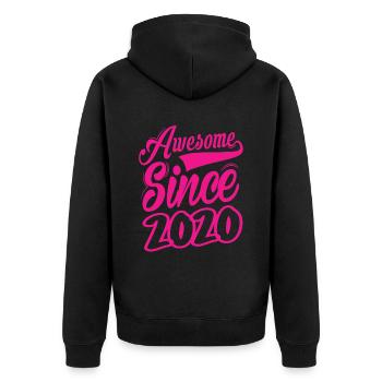 Génial depuis 2020 - Veste à capuche bio Premium Unisexe - noir - Dos - Nico (187cm)