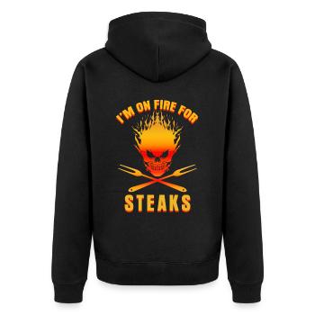 Grillades Steaks Grillmeister Barbecue - Veste à capuche bio Premium Unisexe - noir - Dos - Nico (187cm)