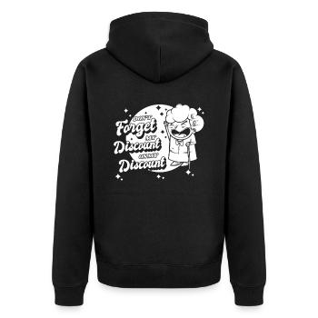 Pensioner Pension Dont Forget My Senior Discount - Unisex Premium Organic Zip Hoodie - black - Back - Nico (187cm)