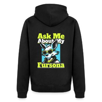 Furry Fandom Fursuits - Veste à capuche bio Premium Unisexe - noir - Dos - Nico (187cm)