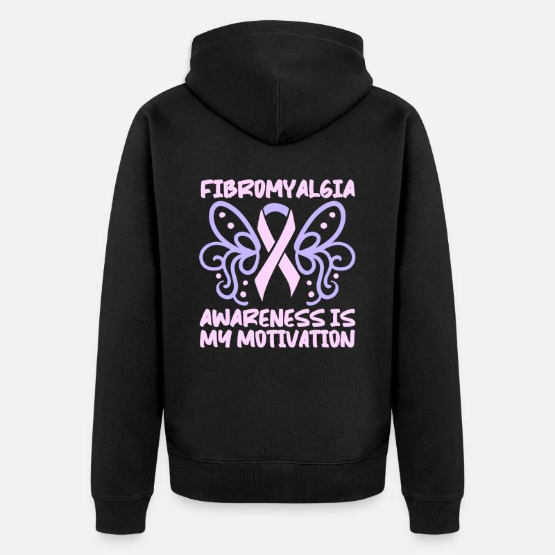Fibromyalgie Rhumatisme - Veste à capuche bio Premium Unisexe - noir