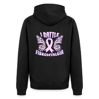 Fibromyalgie Rhumatisme - Veste à capuche bio Premium Unisexe - noir - Dos - Nico (187cm)