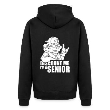 Rentner Rente Lustig - Unisex Premium Bio Zip Hoodie - Schwarz - Hinten - Nico (187cm)