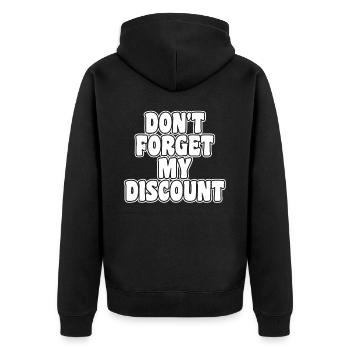 Rentner Rente Dont Forget My Discount - Unisex Premium Bio Zip Hoodie - Schwarz - Hinten - Nico (187cm)