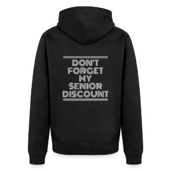 Pensioner Pension Funny - Unisex Premium Organic Zip Hoodie - black - Back - Nico (187cm)