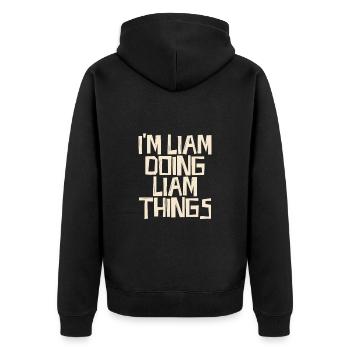 I'm liam doing liam things - Unisex Premium Organic Zip Hoodie - black - Back - Nico (187cm)