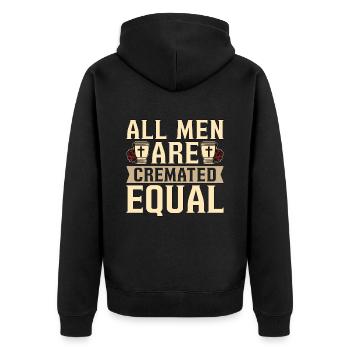 Embalmer All Men Are Cremated Equal Funeral Home - Unisex Premium Organic Zip Hoodie - black - Back - Nico (187cm)