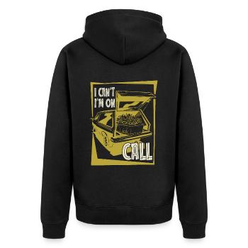 Embalmer I Can't I'm On Call Funeral Embalmers - Unisex Premium Organic Zip Hoodie - black - Back - Nico (187cm)