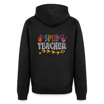 Special Education Teacher Special Education Profession - Unisex Premium Organic Zip Hoodie - black - Back - Nico (187cm)