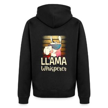 Lama Whisperer Dictons Lamas Llama Animal - Veste à capuche bio Premium Unisexe - noir - Dos - Nico (187cm)