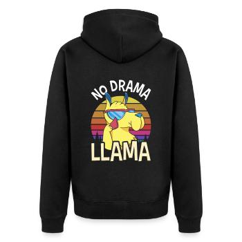 Pas de drame Lama Dictons Lamas animaux Lamas - Veste à capuche bio Premium Unisexe - noir - Dos - Nico (187cm)