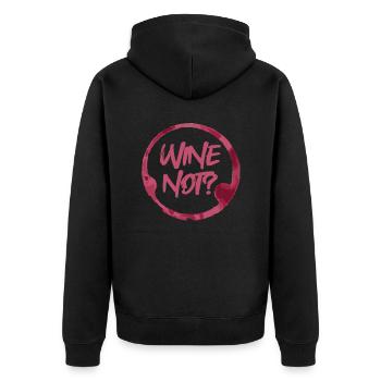 WINE NOT | WINE Why not? Oenophile - Unisex Premium Organic Zip Hoodie - black - Back - Nico (187cm)