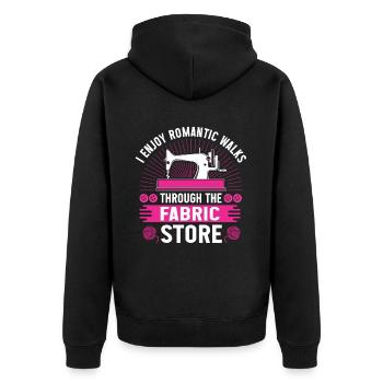 Quilten Geschenk Nähen Stricken Quilter - Unisex Premium Bio Zip Hoodie - Schwarz - Hinten - Nico (187cm)