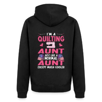 Quilten Geschenk Nähen Stricken Quilter - Unisex Premium Bio Zip Hoodie - Schwarz - Hinten - Nico (187cm)