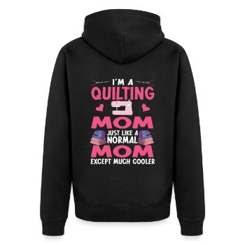 Quilten Geschenk Nähen Stricken Quilter - Unisex Premium Bio Zip Hoodie - Schwarz - Hinten - Nico (187cm)