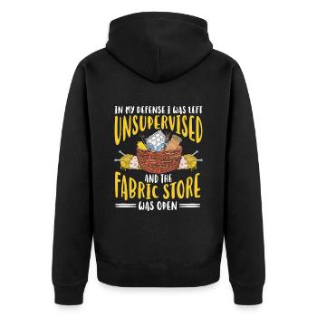 Quilten Geschenk Nähen Stricken Quilter - Unisex Premium Bio Zip Hoodie - Schwarz - Hinten - Nico (187cm)