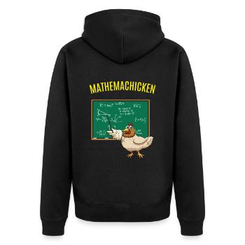 Math Math Math Chicken Math - Unisex Premium Organic Zip Hoodie - black - Back - Nico (187cm)