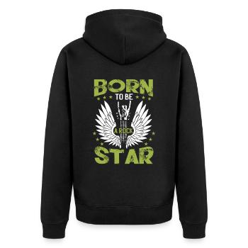Né pour être un guitariste rock star - Veste à capuche bio Premium Unisexe - noir - Dos - Nico (187cm)