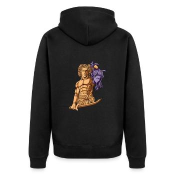 Persée et Méduse - Veste à capuche bio Premium Unisexe - noir - Dos - Nico (187cm)