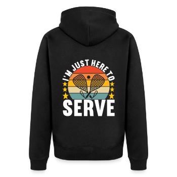Racquetball Racquetball Player - Unisex Premium Organic Zip Hoodie - black - Back - Nico (187cm)